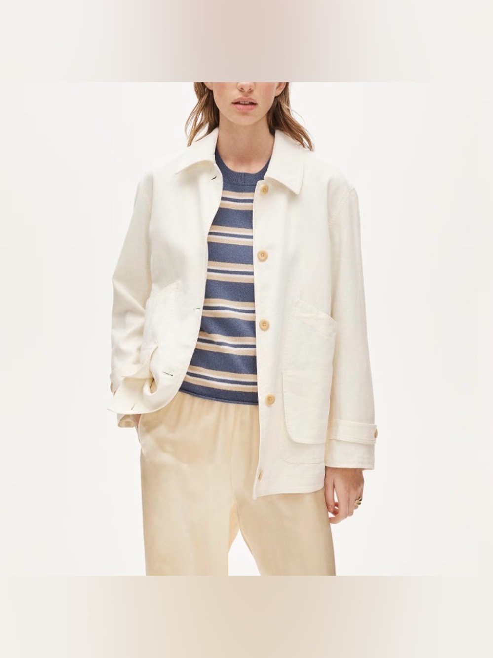 J.Crew Women’s Barn Jacket in linen blend.XXS.Cream.NWT.